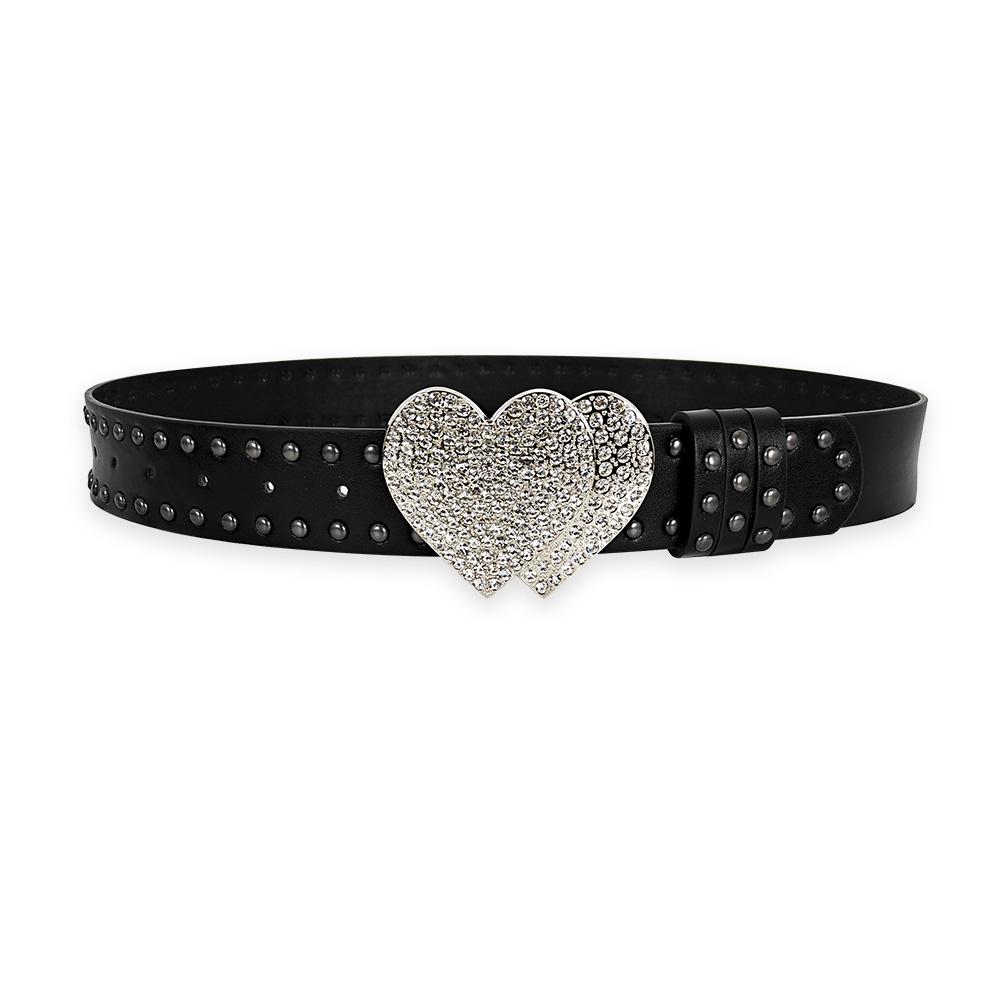Unisex Jeansgürtel Schwert Rotes Herz Gothic Mode Gürtel Für Frauen Designer Luxus Schwarzer Nieten Punk Accessoire Herren Gürtel Männlich