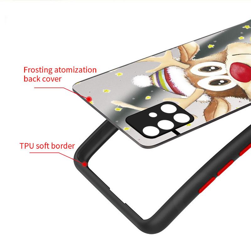 Χριστουγεννιάτικα Πρωτοχρονιάτικα Δώρα Θήκη Elk Snow Ματ Για Samsung Galaxy A52 A12 A51 A32 A21s A71 A32 5G A12 A22 A53 A70 A50 Κέλυφος Τηλεφώνου