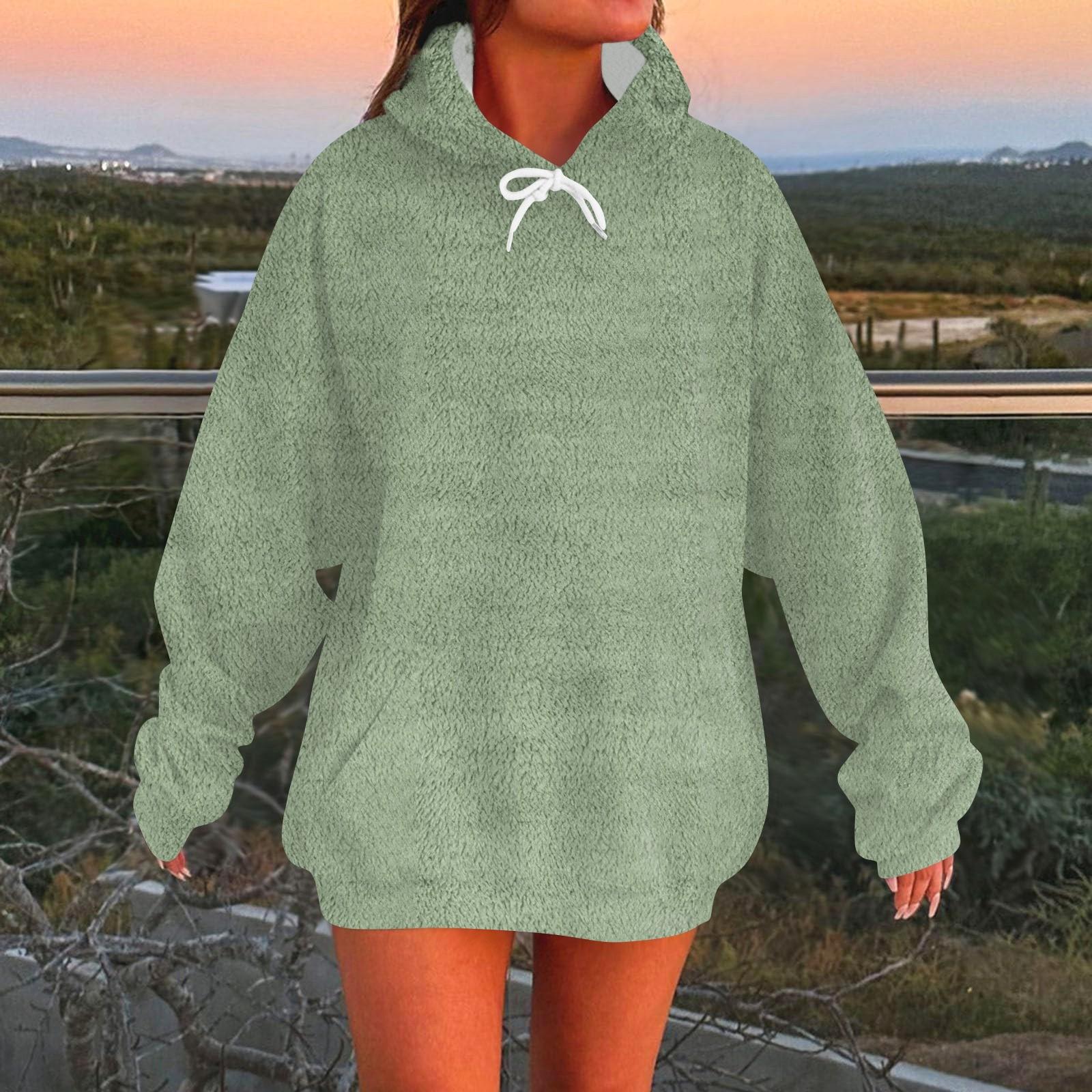 

Женская модная повседневная толстовка с длинным рукавом и капюшоном, однотонная толстовка XXXL