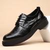 Leather shoes men's new business dress genuine leather men's leather shoes casual thick-soled breathable soft-faced British wedding shoes