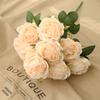 10 Heads Rose European Style Artificial Peonies Bride Bouquet Retro Romantic Wedding Decoration Living Room Home Event Layout