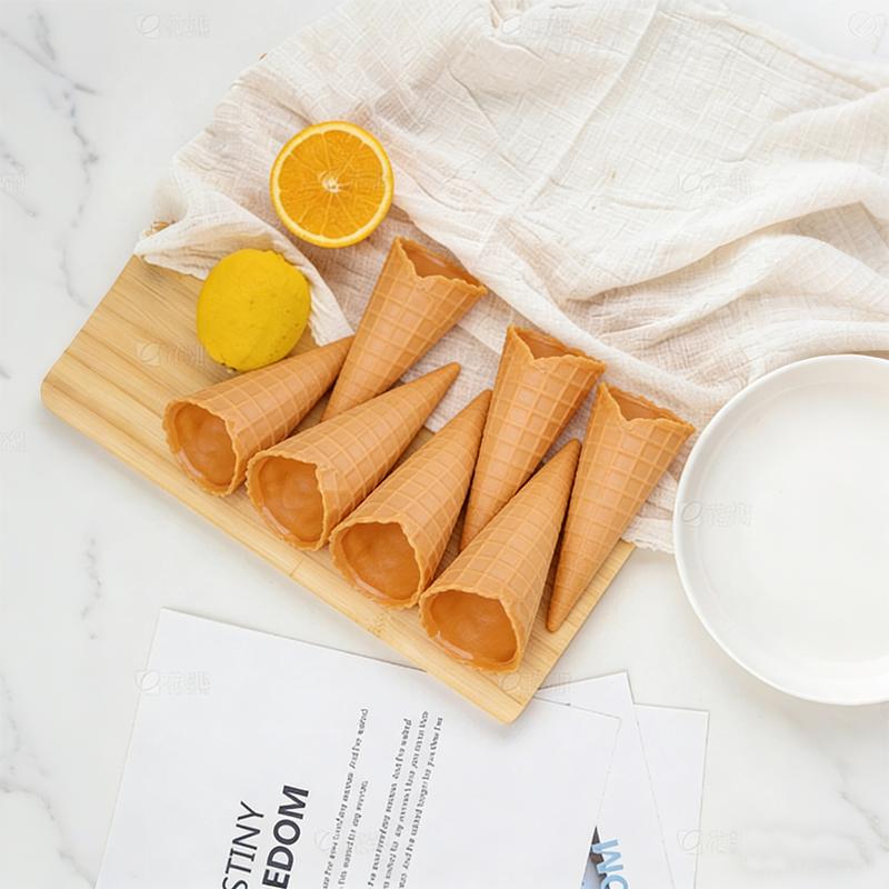 Modelo de cone de sorvete simulado, modelo de cone crocante, sorvete realista, comida crocante, adereços de fotografia, prática