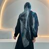 Watercolor Print Scarf Marble Hijab Wrap Elegant Sun Protection Beach Shawl Breathable Skin-Friendly Lightweight Summer Scarf