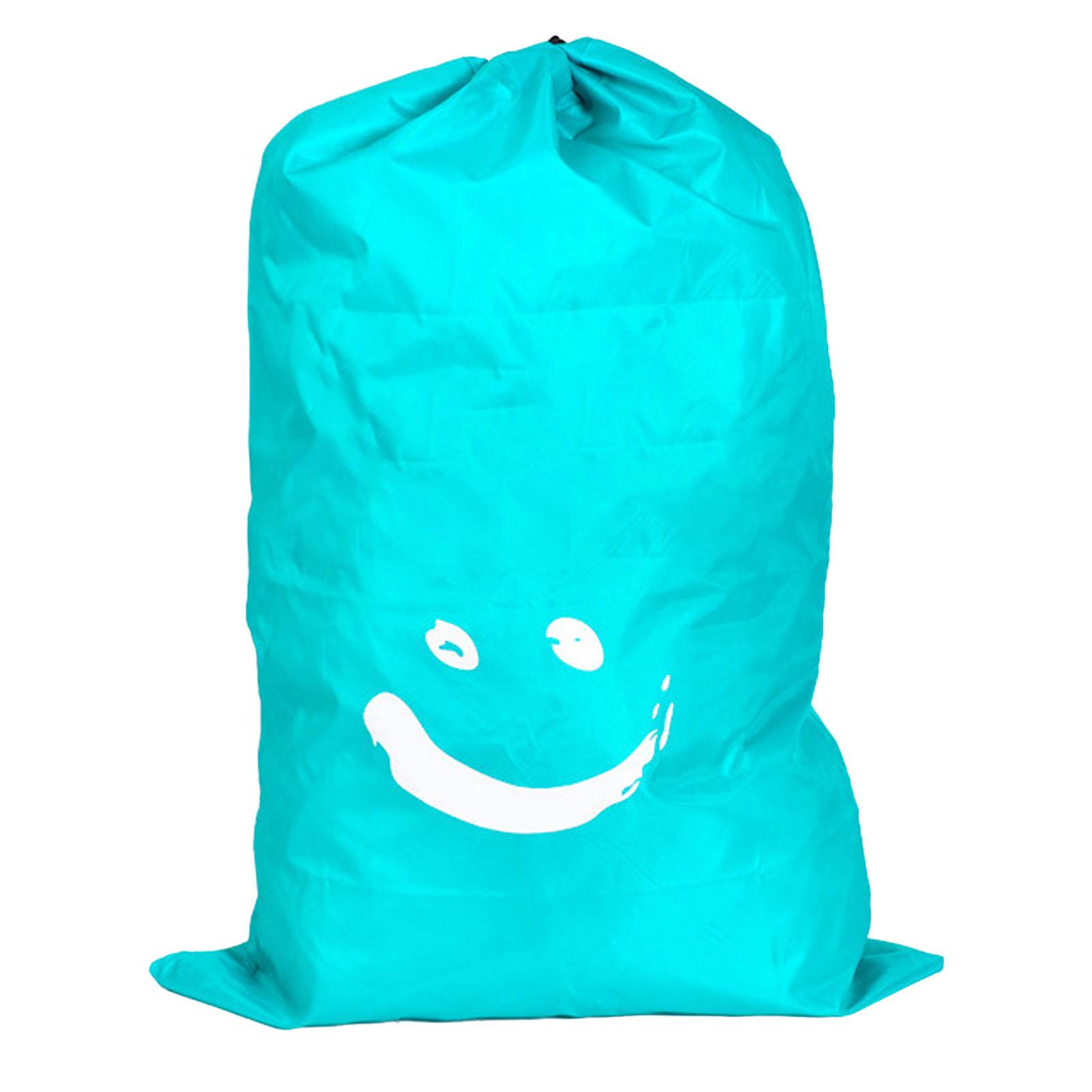 

Сумка для белья из нейлона с завязками на шнурке для домашнего хозяйства, путешествий, хранения грязной одежды, одеял, книг, темного цвета синий