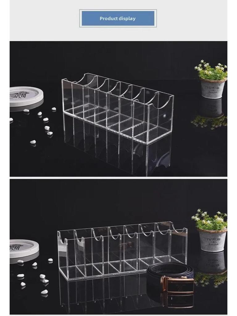 Acrylic Multi-Grid Belt Storage and Display Box