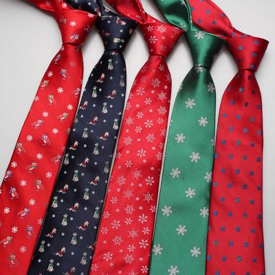Christmas Pattern Men'S And Women'S Polyester Ties, A Variety Of Multi-Colored Christmas Ties