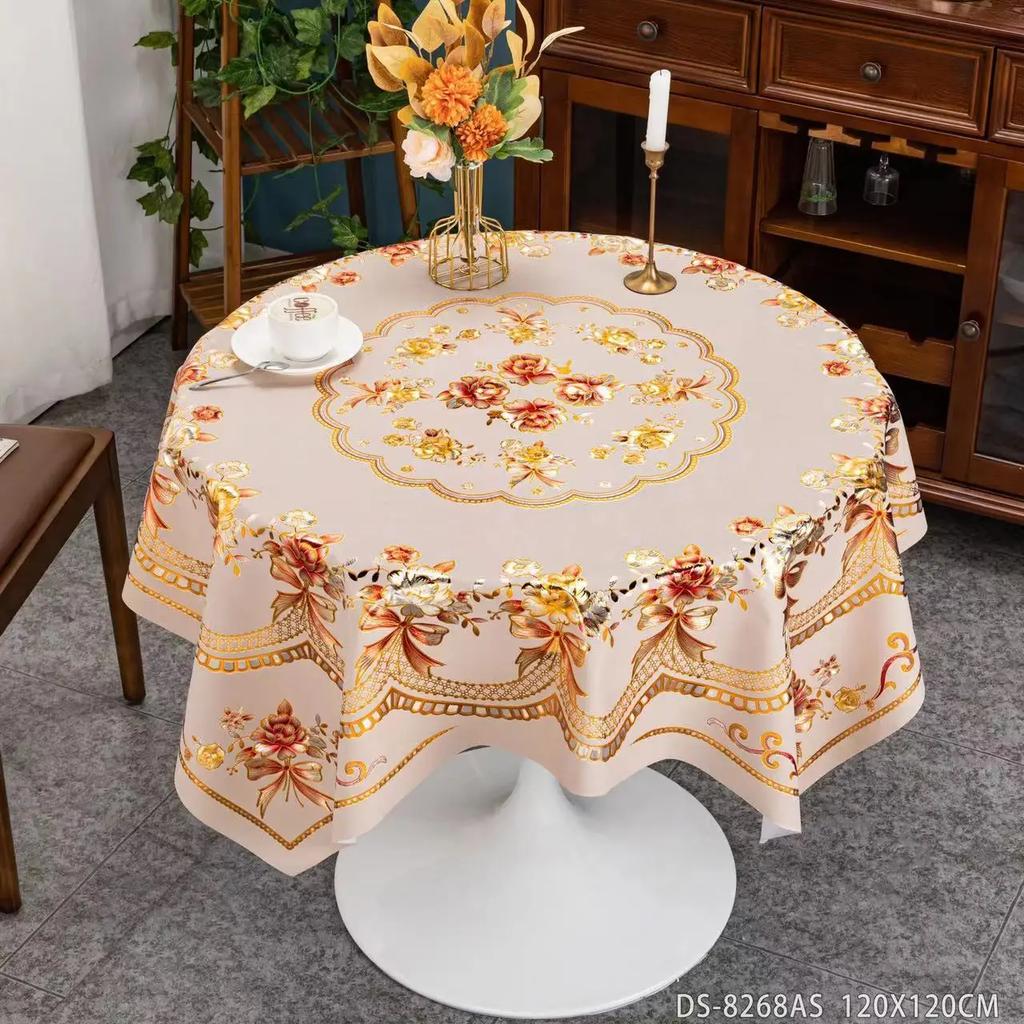 Thickened Circular Square Tablecloth Waterproof Oil Proof Washable PVC Desk Mat Simple Table Cloth for Household Dining Tables