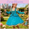 Halloween Childrens Medieval Princess Cosplay Dress With Crown And Scepter For Party