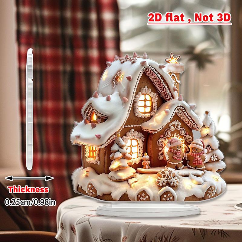 2025 Nová scéna Vánoční stolní středový doplněk 2D plochý akryl pro domácí kancelářskou dekoraci Party ozdoba