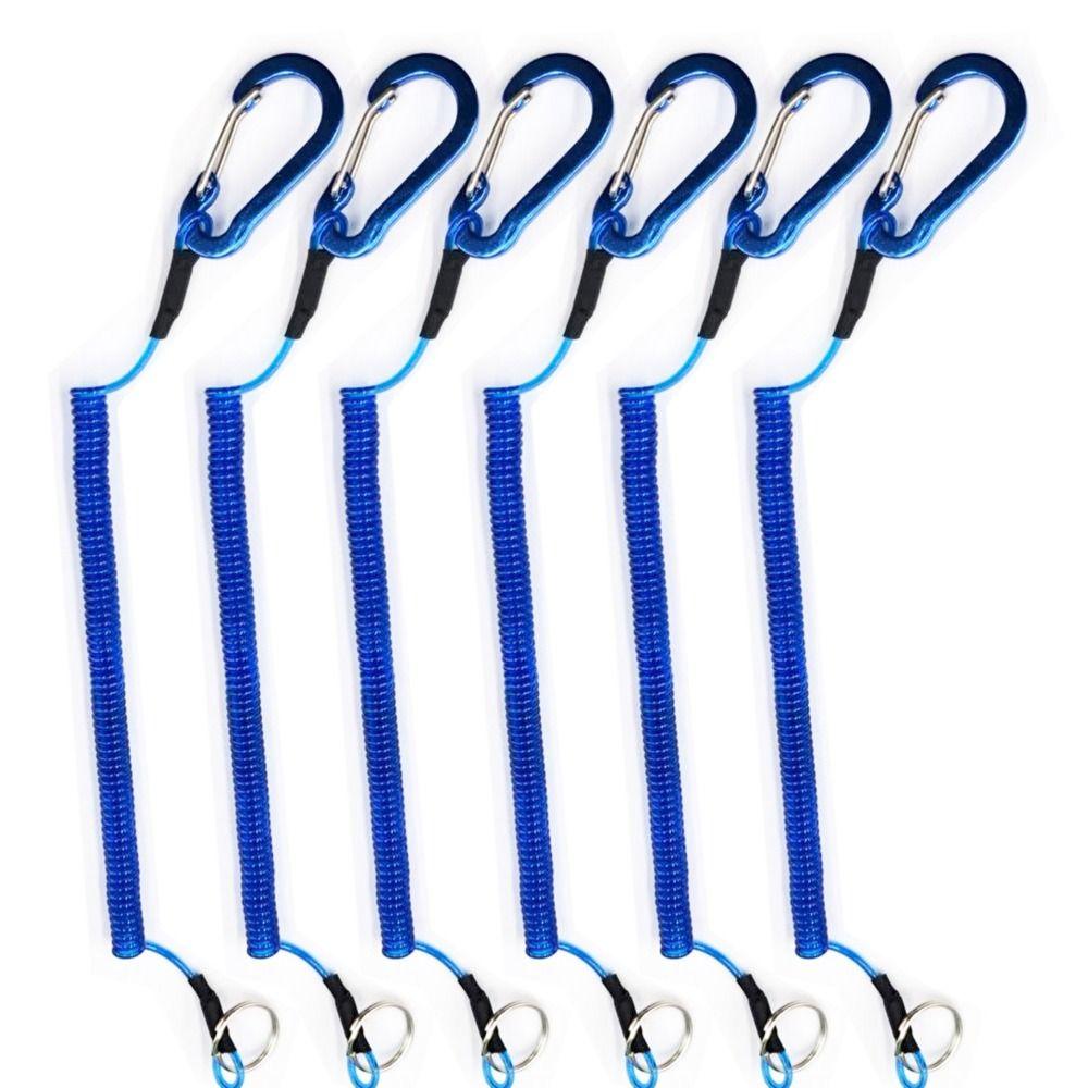 Rope Metal Carabiner Spiral Coiled Lanyard Safety Rope Spring Elastic ...