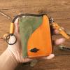 Vintage Car Key Bag Stitching Storage Card Bag Retro Women's Leather  Coin Purse  Coin