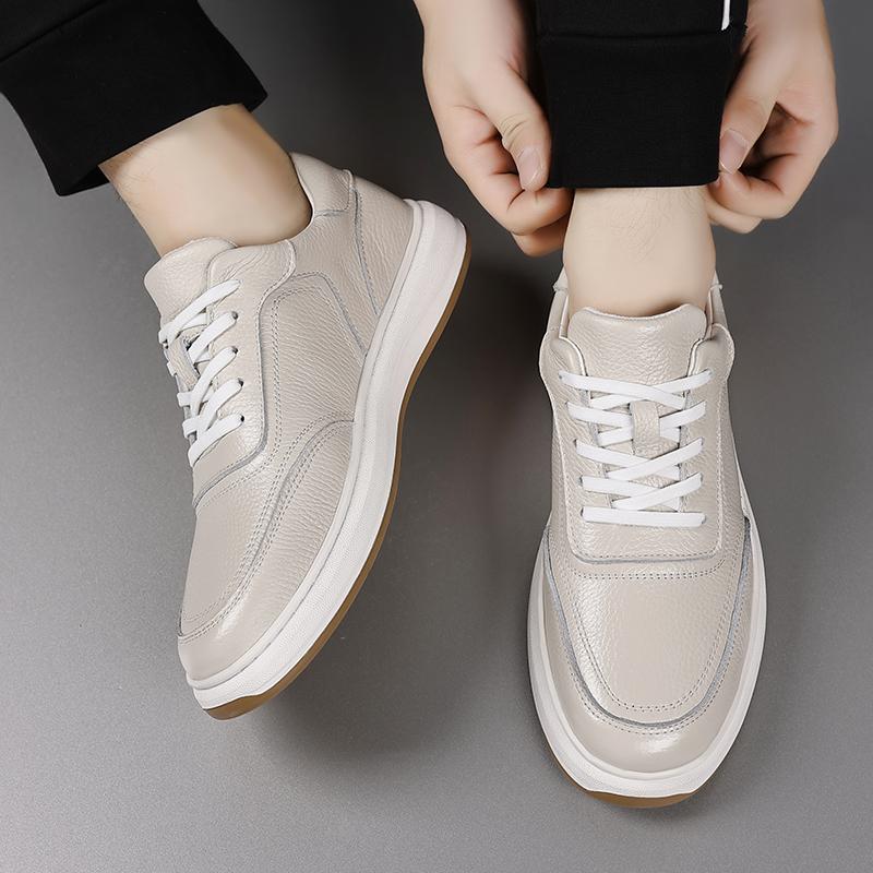 Fashionable Outdoor Oxford Shoes Thick Soled Wear-resistant Men's Leather Casual Shoes Simple Men's Sports Travel Shoes