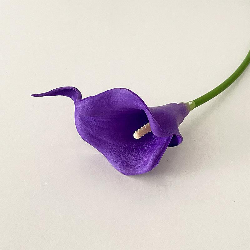 Calla Lily Artificial Flower Moisture-retaining PU Hand Feel Bouquet, Bride's Hand Bouquet, Wedding Artificial Flower Shooting Props