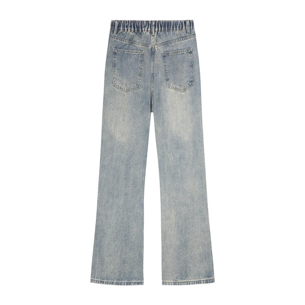 Straight jeans men's micro-pull high waist lift gear washing old source spot wholesale