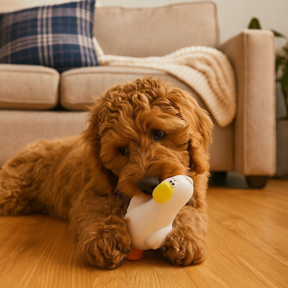Cartoon Pet Latex Toys Pelican Shape Squeaky Dog Toys Funny Teeth Grinding Toys  for Cats and Dogs