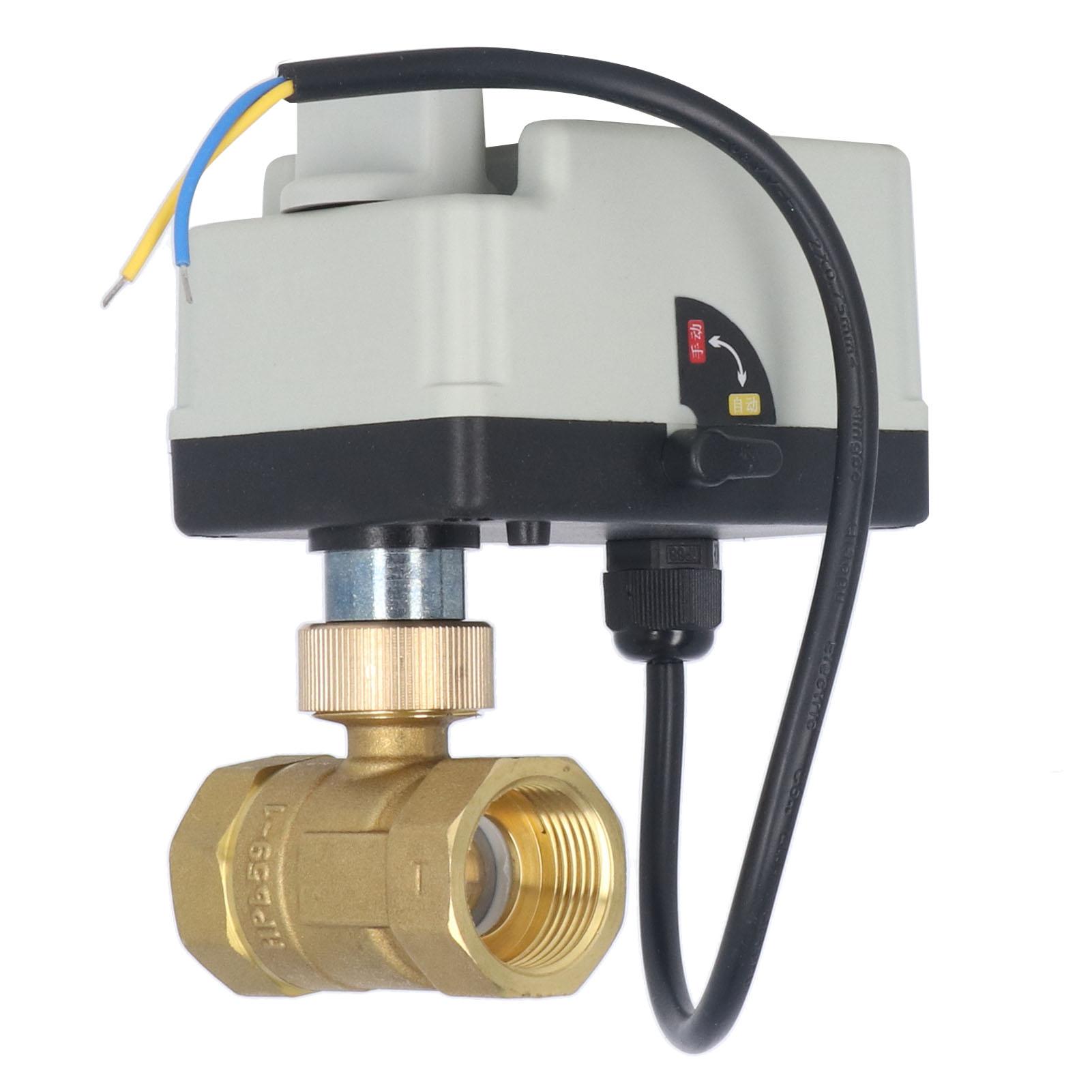 Koogeelife Normally Closed Motorized Ball Valve Ip54 Brass Body Abs Shell 2 Way Electrical Ball Valve Dc12‑24V Dn20 3 4In