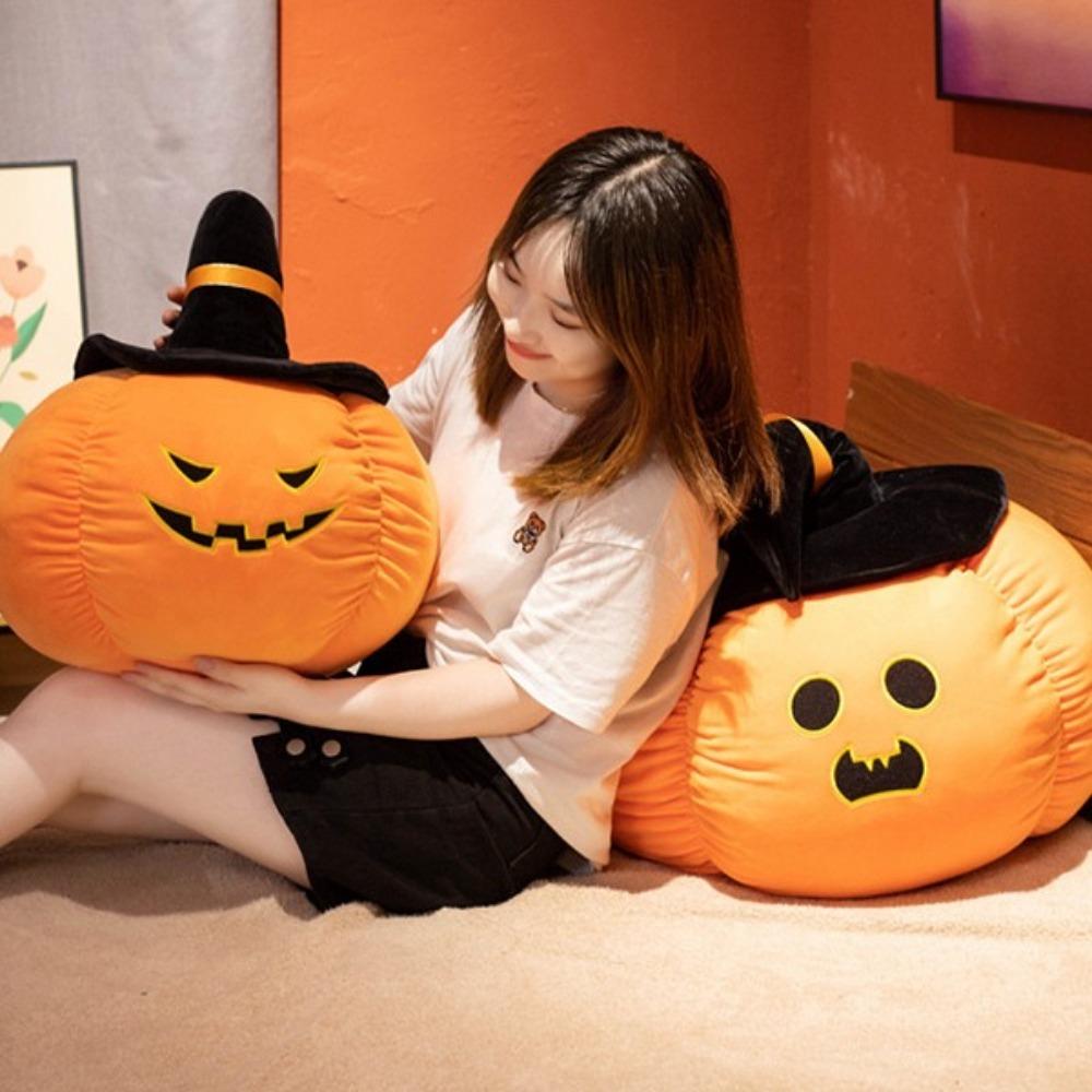 Wearing Hat Halloween Plush Toy PP Cotton Halloween Pumpkin Throw Pillow  Festival Theme