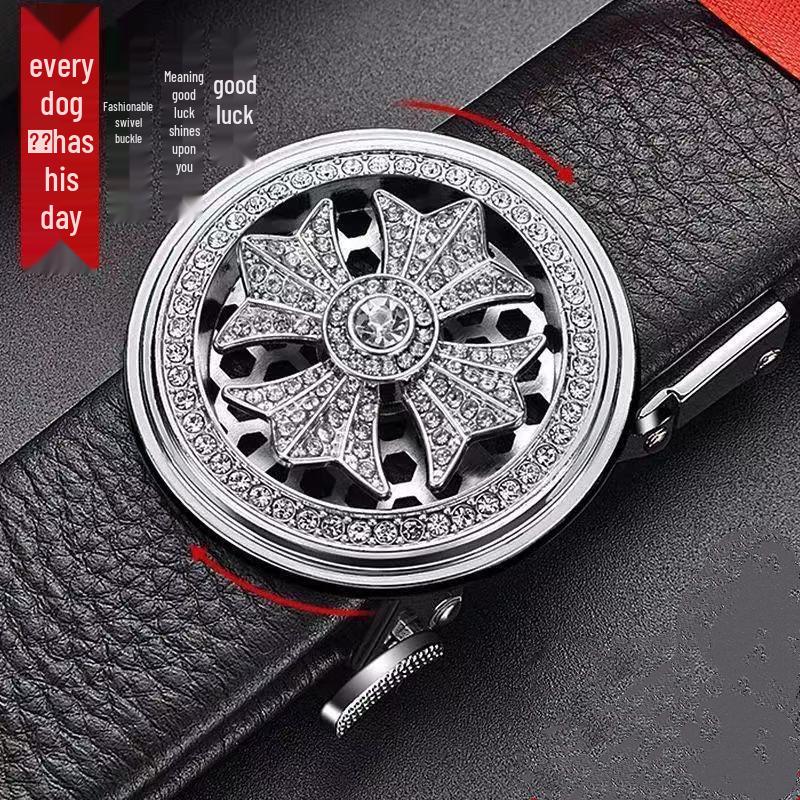 Elegant High-End Automatic Buckle Leather Belt – Versatile European & American Style for Men