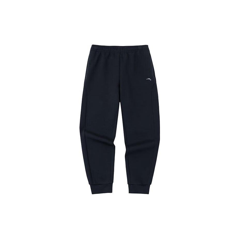 Anta Training Series Solid Color Logo Jogger Pants Women Pants Black 162337322-1