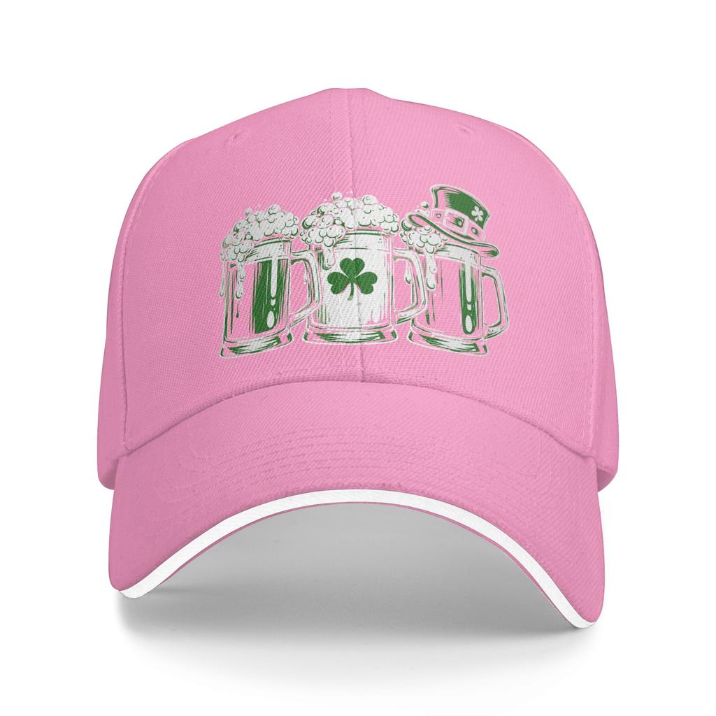 Women Unisex Irish Beer Ireland Flag Saint Patricks Day Outdoor Hat Sun Baseball Caps Casual Baseball Cap Sunscreen Hats
