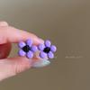 Silver needle color spray paint flower stud earrings simple, small and versatile high-end earrings fashionable small fresh and sweet earrings