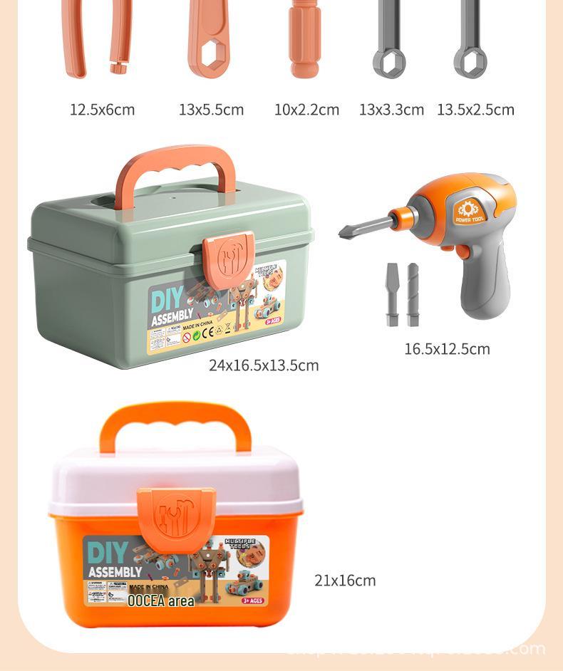 Children's DIY Toy Toolbox Set with Electric Drill for Assembly and Disassembly