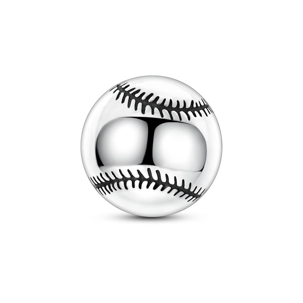 925 Silver Charms Beads Sport Basketball Football Tennis Volleyball Golden Pendant Fit Women Girl Fine Jewelry
