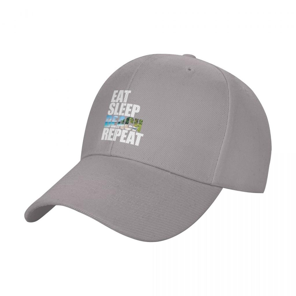 Eat Sleep Beach Repeat Baseball Cap Hat Beach Mountaineering Military Tactical Cap Custom Caps Unisex Women's