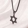 Trendy Titanium Steel Necklace: Unisex Stainless Steel Hollow Star Pendant, Long Chain