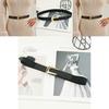 Alloy Elastic Belt Buckle Simple Press Button Black Formal Dress Waistband Fashion Commute