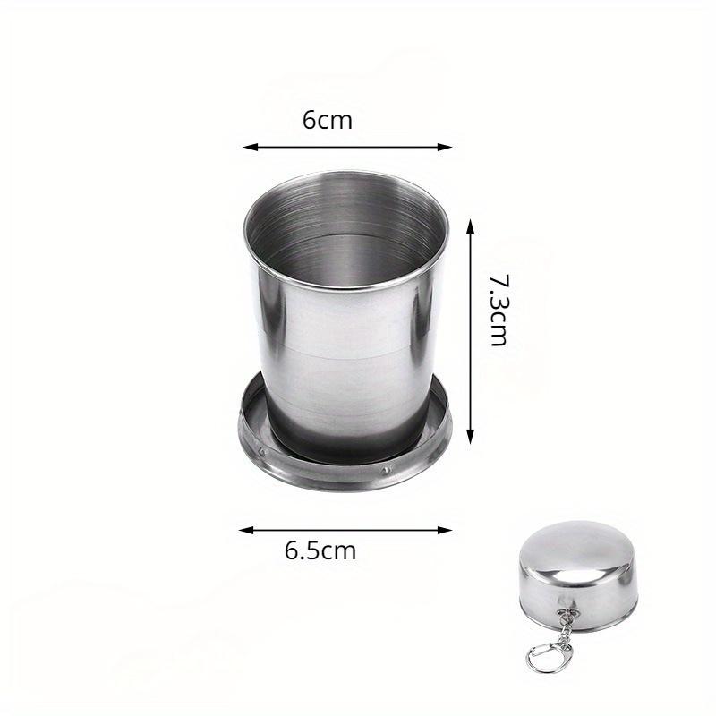 1pc Mini Collapsible 75/150/250ml Alcohol Cup Stainless Steel Portable Outdoor Wine Cup Travel Wash Mug Practical Drinkware