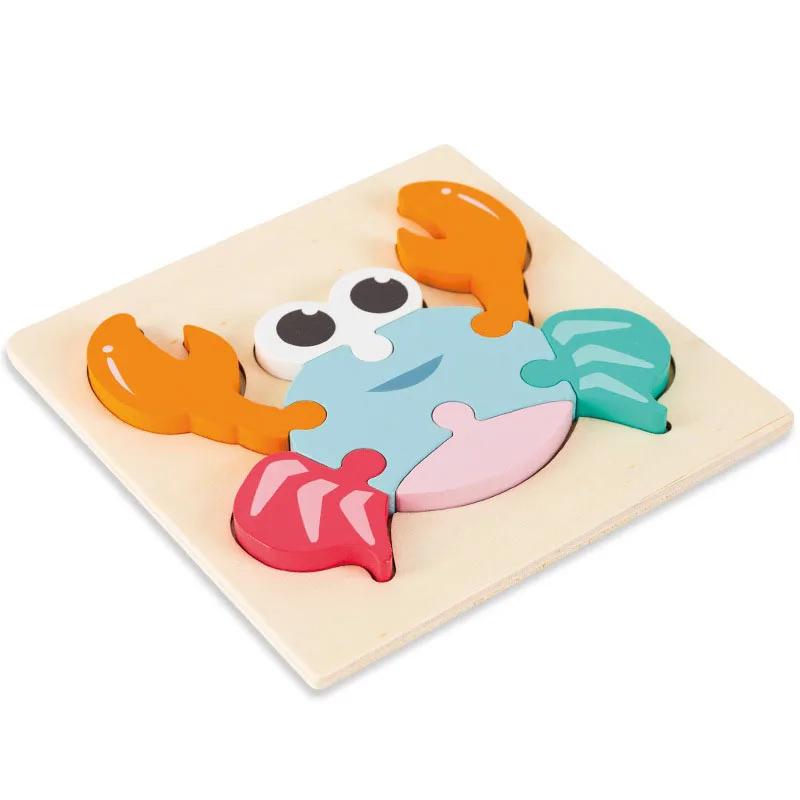 

Colorful Wooden 3D Jigsaw Puzzle Animal Car Cognitive Wood Toy Kids Learning Educational Toys for Children Montessori Games