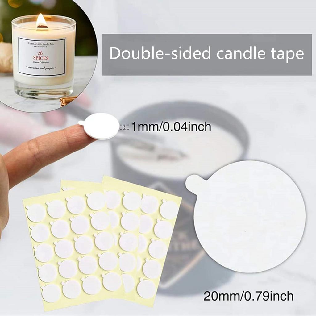 Pack of 20sheet Secure and Reliable Candle Wick Stickers Adhesive Heat Resistant Stickers Great for DIY Candle Making