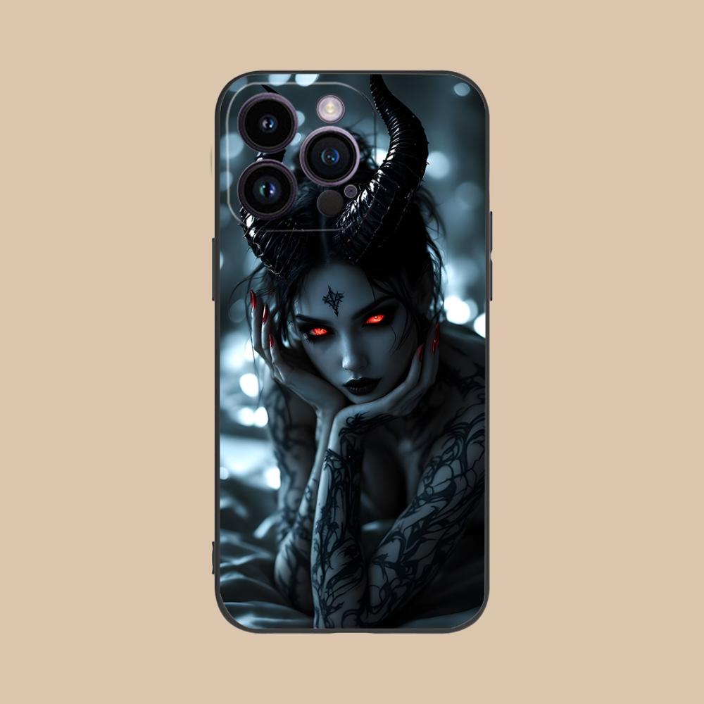 Dark Goddess Lilith Phone Case for iPhone 17 16 15 14 13 12 11 X XR XS 8 7 Air Pro Max Plus Mini Soft TPU Shockproof Cover