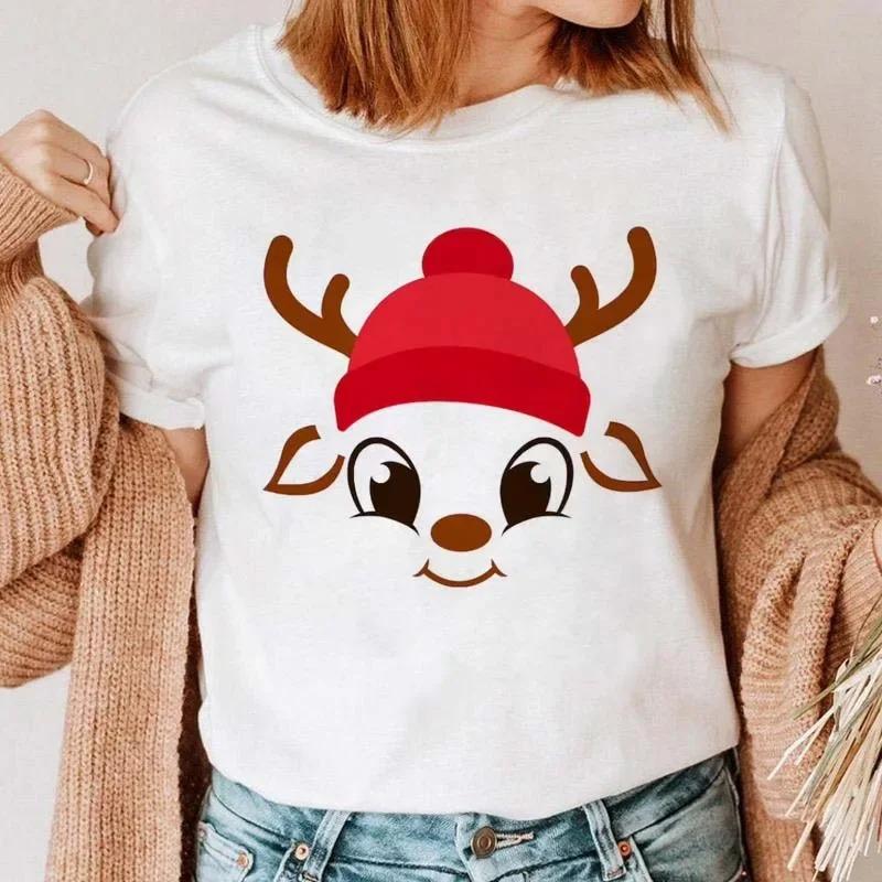 1PC Christmas Snowman Tshirt New Year Christmas Tree Tshirt 2025 Printed Tshirt Womens Shirt Clothing Tshirt