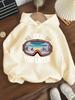 Winter and autumn style children's ski goggles pattern pullover hoodie,everyday comfortable, breathable and warm pullover hoodie