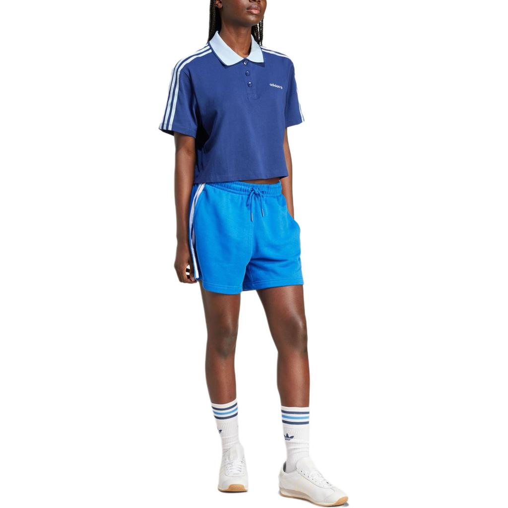 adidas Originals LOOSE CROP Polo Shirt Women's Dark Blue IX3543