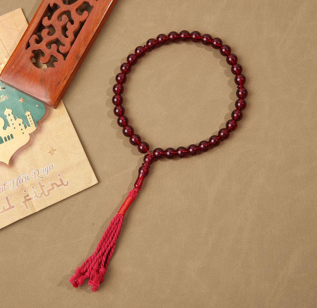 Muslim Rosary Imitation Coral Tasbih Bracelet with 33 Beads