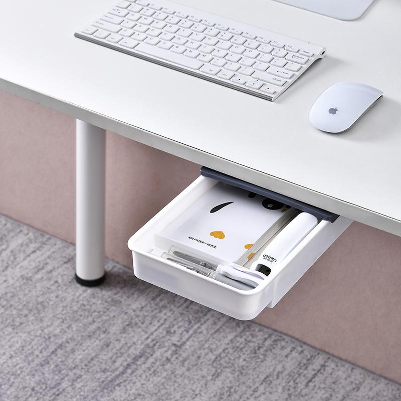 Undertable Drawer Invisible Storage Box, Office Computer Desktop Organizer, Classroom Storage, Stationery, Makeup Storage Drawer