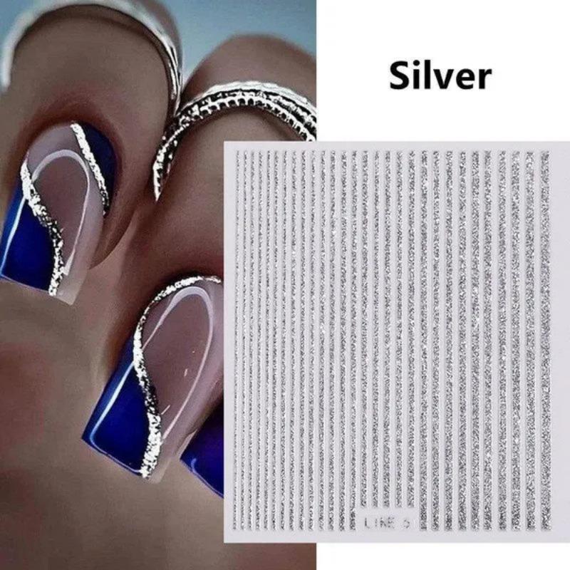 1 Sheet DIY Lines Nail Stickers Nails Art Manicure Decor Sticker Decal