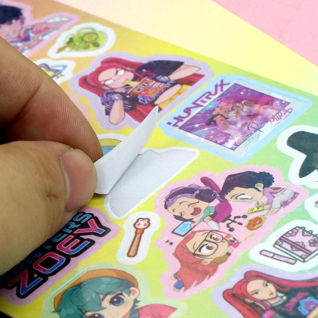 New Kpop Demon Slayer Group Cartoon Stickers - Cute Laser Journal Stickers for Children.