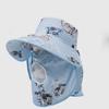 Wide-Brimmed Picking Tea Hat Flower Neck Protection Hat Sun Hat Sunshade Shawl Cap  Spring