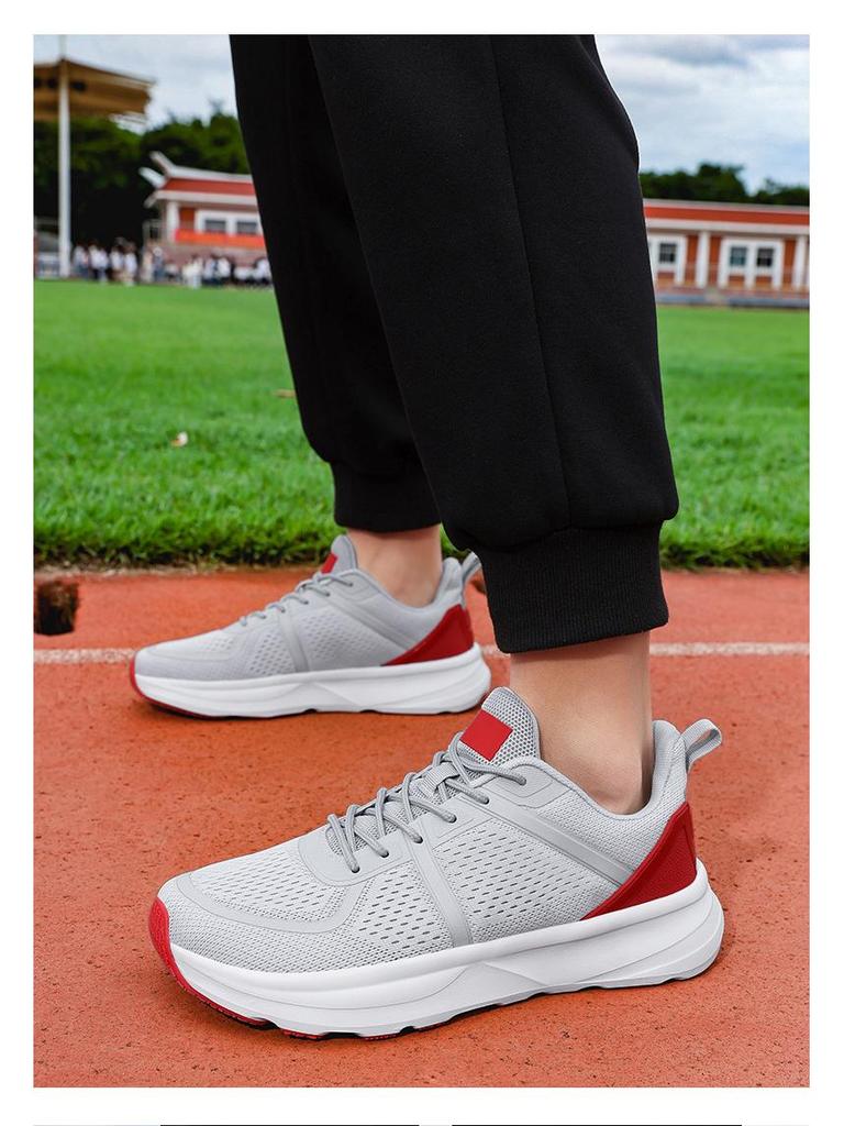 Men's Wide Palm Lightweight Running Shoes - Breathable Mesh, Wide Toe, Lace-up Sports Walking Shoes.