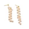 Natural freshwater pearl earrings for women, niche long versatile vintage pendant design, handmade earrings with a light luxury and high-end feel