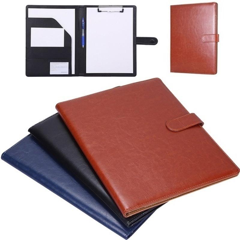 A4 PU Leather Portfolio Folder Business Document Organizer File Binder Contract Holder Office Meeting School Stationery Supplies