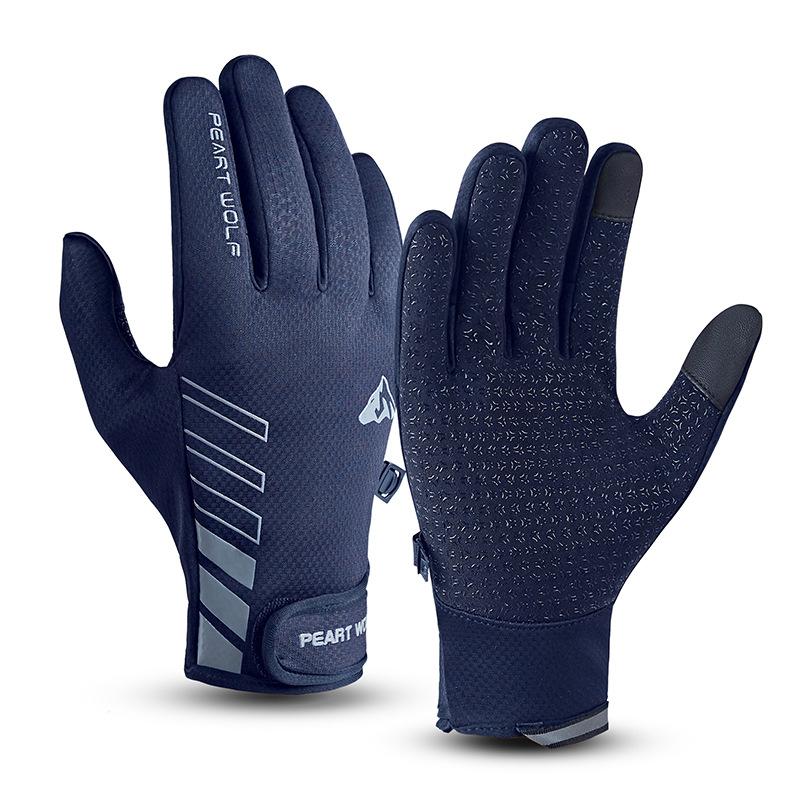 Meier Non-slip velvet thermal touch screen gloves, men's windproof sticky sports cycling motorcycle gloves