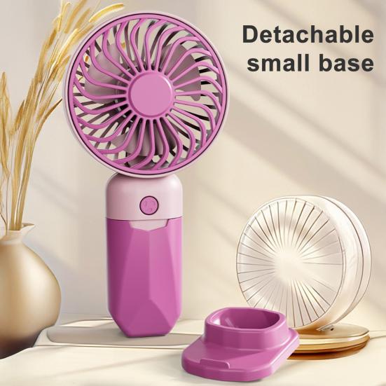 3-Speed Handheld Fan with Phone Holder Quiet USB Rechargeable Mini Personal Desk Fan Portable Travel Outdoor Summer Cooling Fan