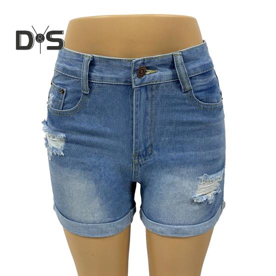 Jean Shorts for Women High Waisted Ripped Distressed Denim Shorts Summer Stretchy Casual Shorts with Pockets