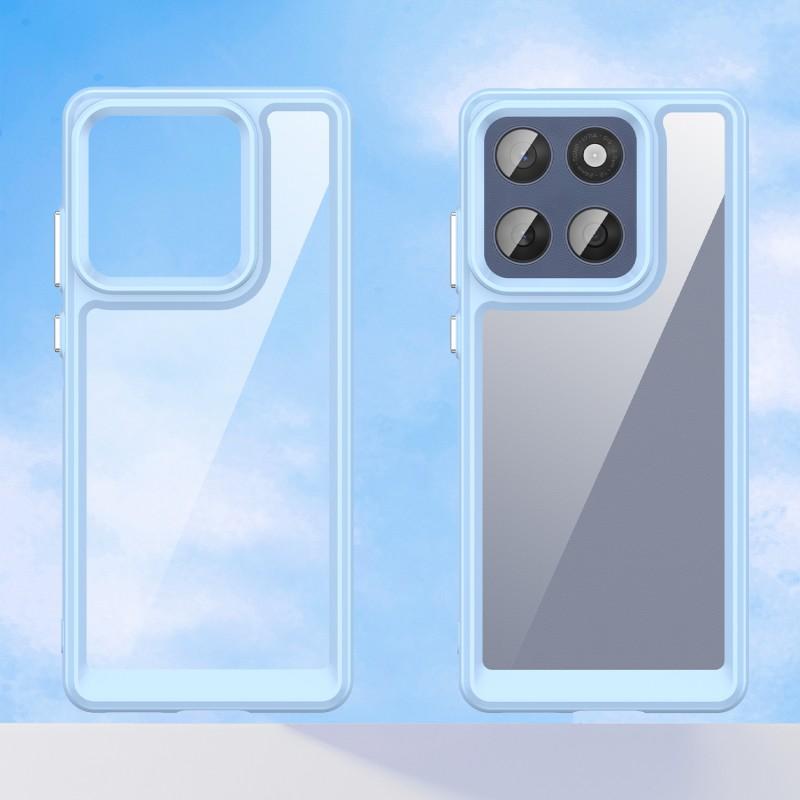 For Motorola Edge 60 5G Phone Case WANLONFENG XC Series TPU Acrylic Cover with Tempered Glass (Big Lens Hole)