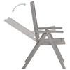 Adjustable Garden Chairs 2 pcs Grey Solid Acacia Wood